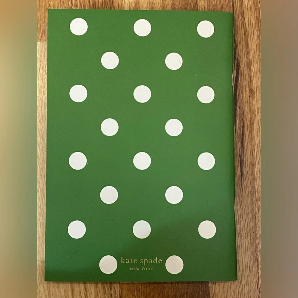 🔥 SALE🔥 Kate Spade Green and White Polka Dot Notebook with Pen Set NWT